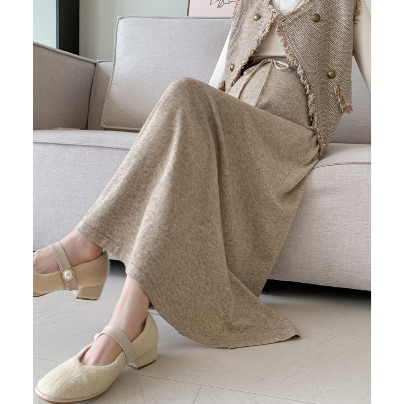 Comfortable Maternity A-Line Skirt with Drawstring Waist