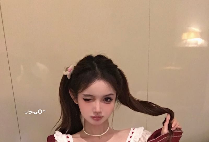 Sleeveless Floral Print Bow Ruffle Panel Top / High Waist Plaid Mini A-Line Skirt / Striped Cardigan