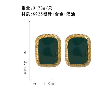 925 Sterling Silver Square Stud Earring