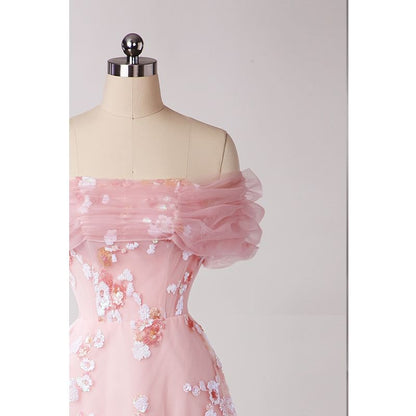 Sequined Off-Shoulder Evening Gown A-Line