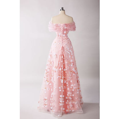 Sequined Off-Shoulder Evening Gown A-Line