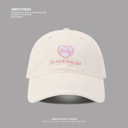 Heart Lettering Embroidered Baseball Cap