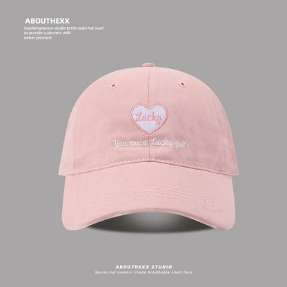 Heart Lettering Embroidered Baseball Cap