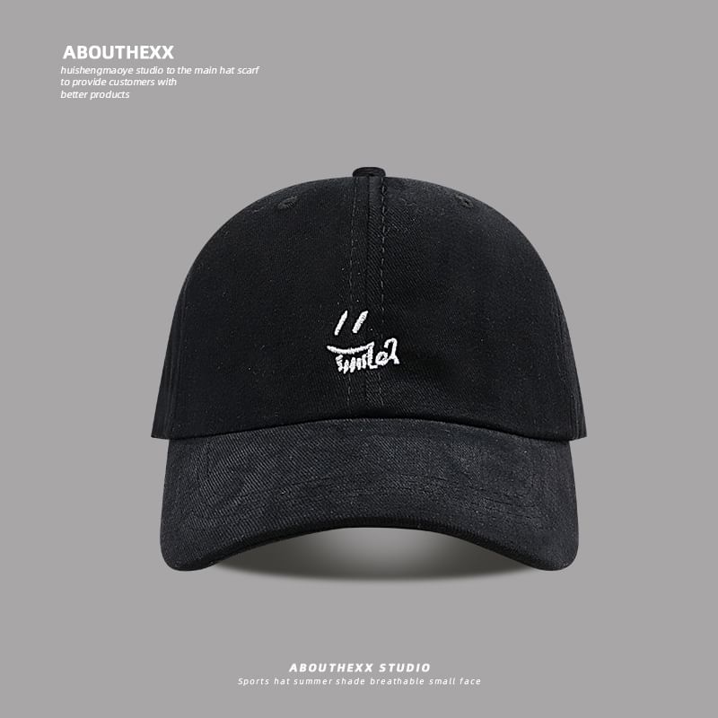 Smiley Embroidered Baseball Cap