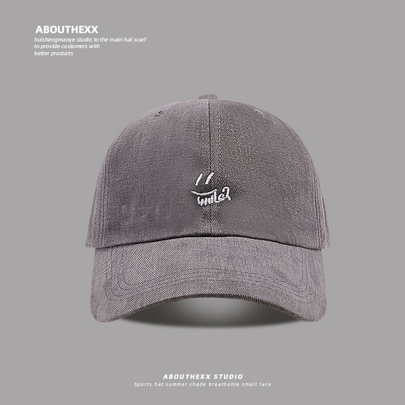 Smiley Embroidered Baseball Cap