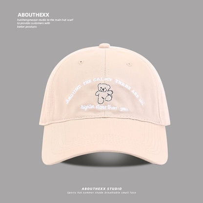 Bear Lettering Embroidered Baseball Cap