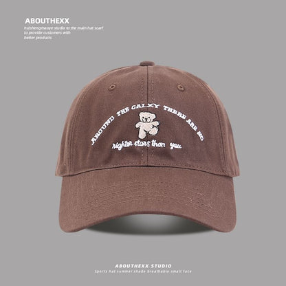 Bear Lettering Embroidered Baseball Cap