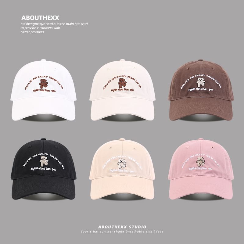 Bear Lettering Embroidered Baseball Cap