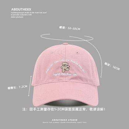 Bear Lettering Embroidered Baseball Cap