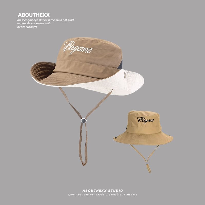 Lettering Embroidered Boonie Hat