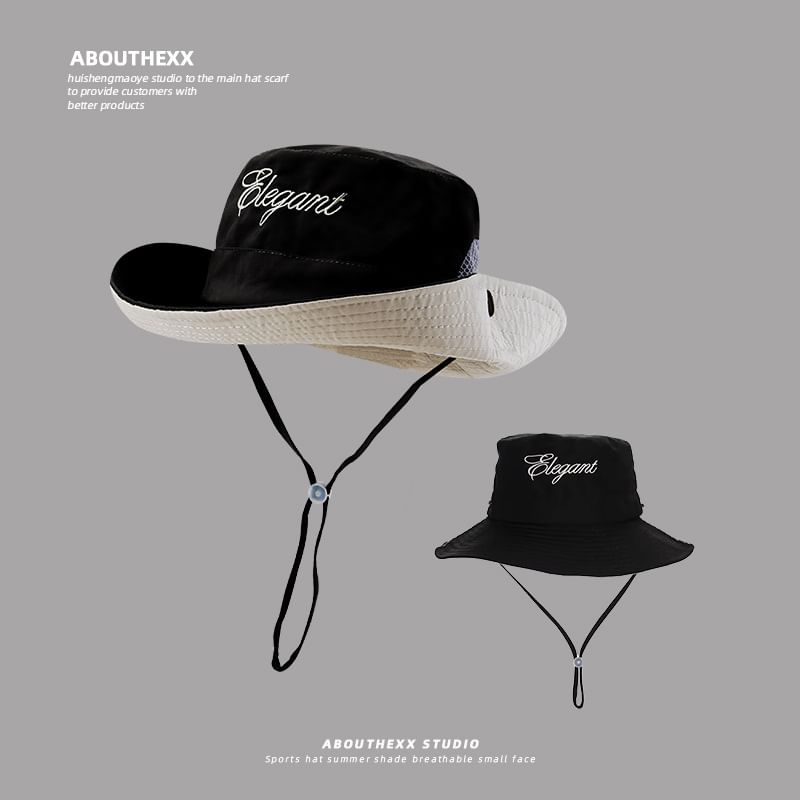 Lettering Embroidered Boonie Hat