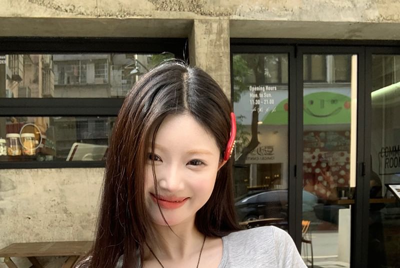 Short Sleeve Henley Neck Plain Tee