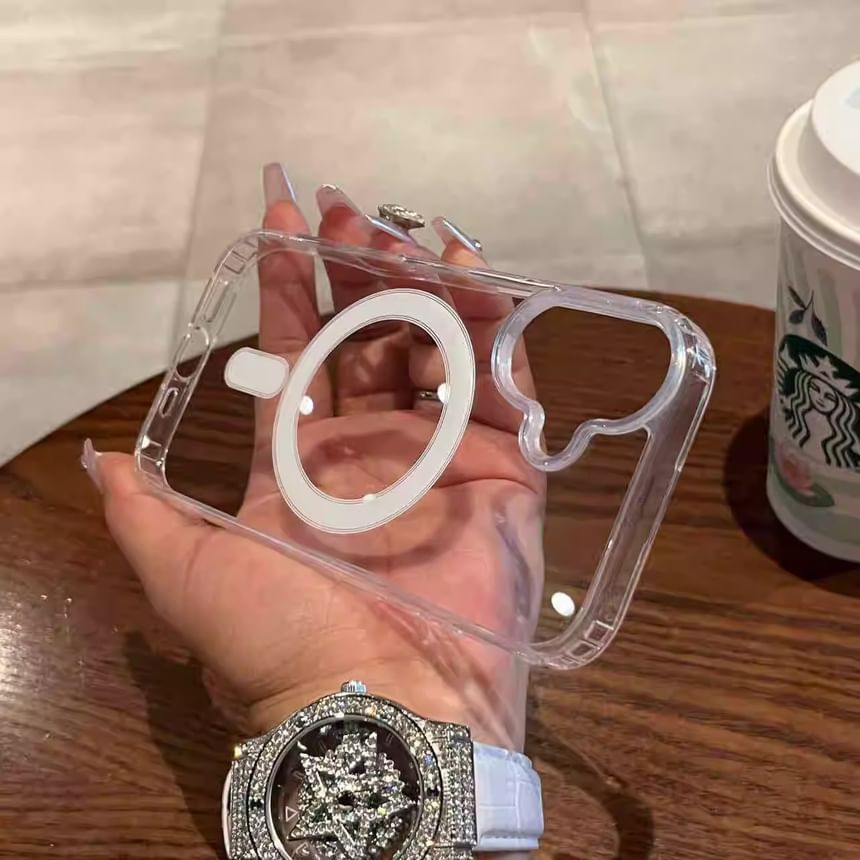 (Compatible Magnetic Case Transparent MagSafe) Phone with