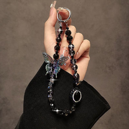 Crystal Phone Strap Faux Butterfly