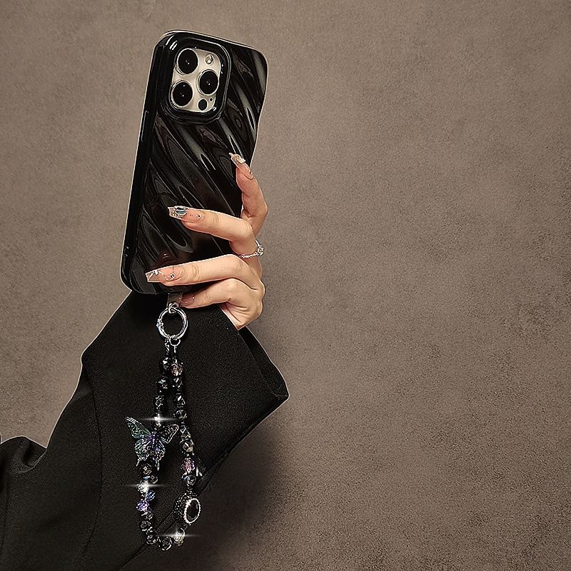 Crystal Phone Strap Faux Butterfly