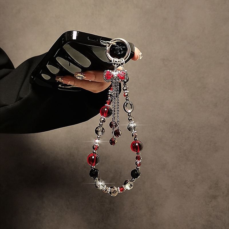Strap Phone Faux Crystal Bow