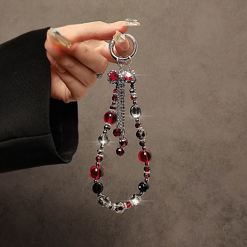 Strap Phone Faux Crystal Bow