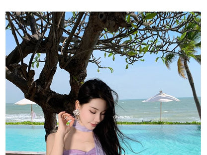 Spaghetti Strap V-Neck Tie-Dye Mini A-Line Dress