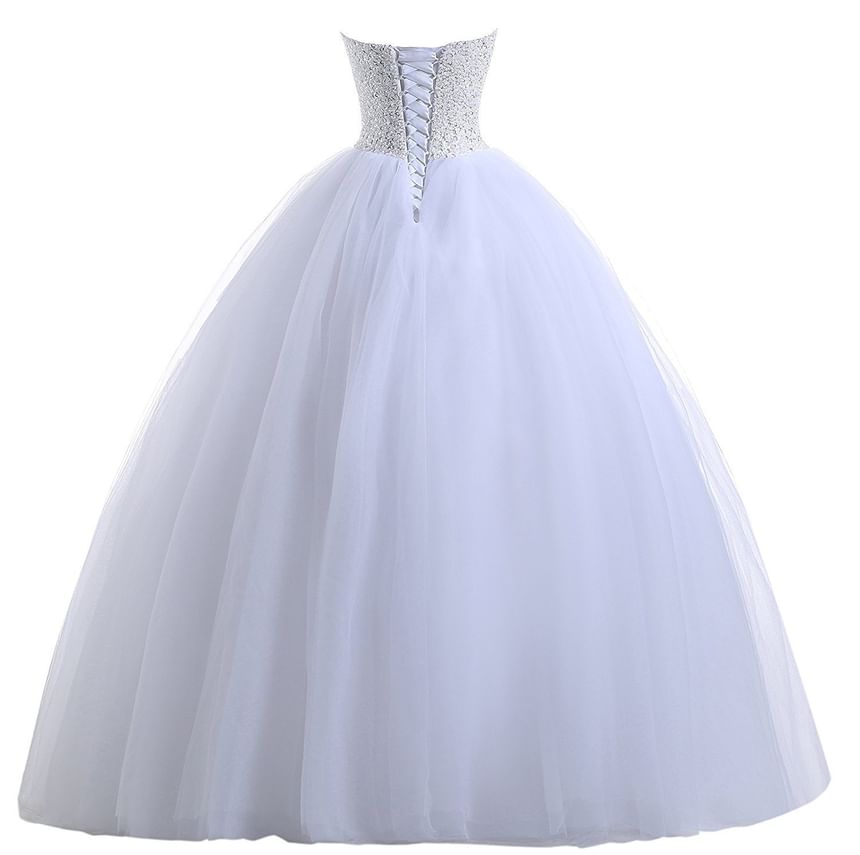 Wedding Mesh Gown Sequin Tube A-Line Panel Plain