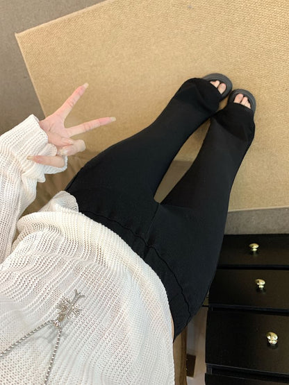 Mid Rise Plain Flared Pants