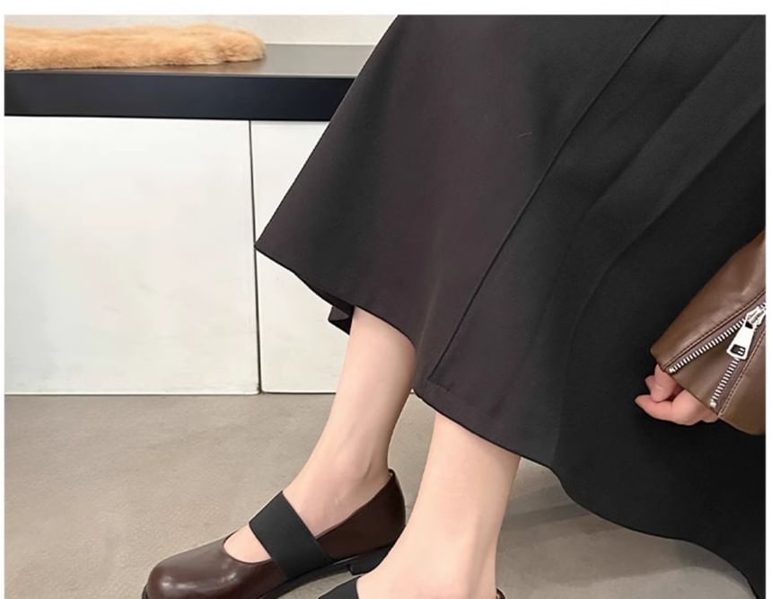 Faux Leather Mary Jane Pumps