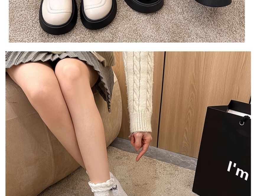 Platform Panel Lace Lace Up Shoes