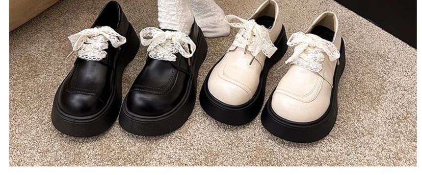 Platform Panel Lace Lace Up Shoes