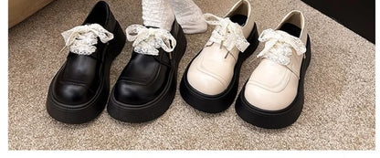 Platform Panel Lace Lace Up Shoes