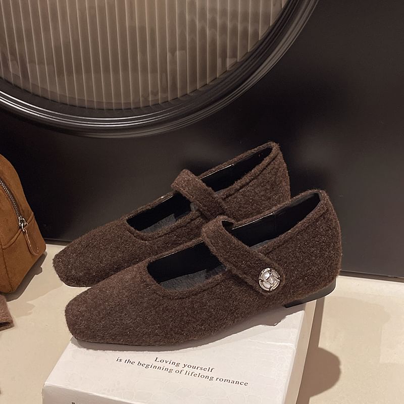 Square Toe Hidden Wedge Mary Jane Pumps