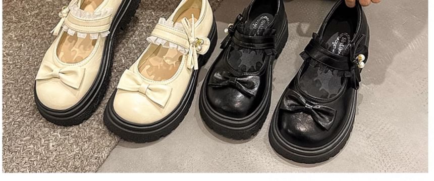 Platform Bow Frill Mary Jane Shoes