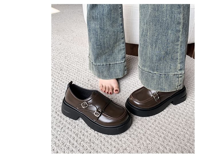 Platform Mock Strap Shoes