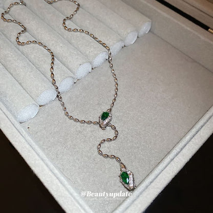 Rhinestone Waterdrop Pendant Lariat Necklace