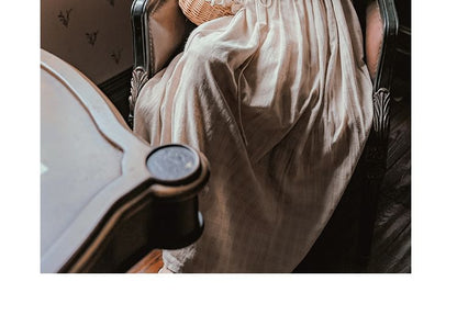 Sleeveless V-Neck Plain Crop Top / Long-Sleeve Plaid Maxi A-Line Dress / Set