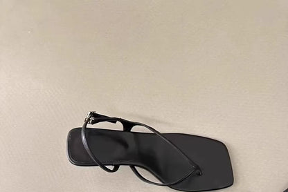 Toe Heel Kitten Plain Slingback Square Sandals Thong