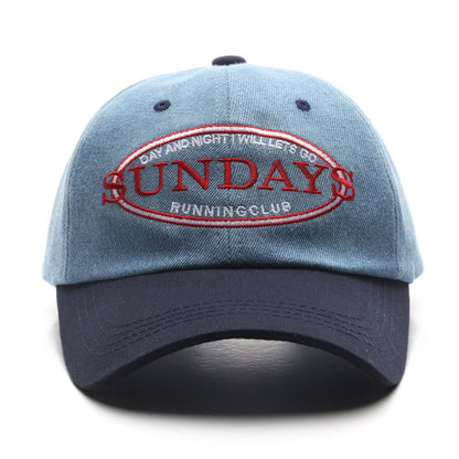 Two Tone Lettering Embroidered Baseball Cap