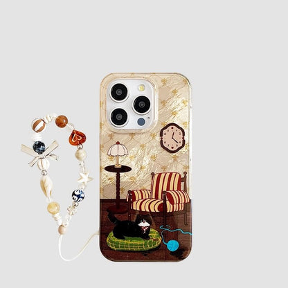 Cat Phone Case with Strap