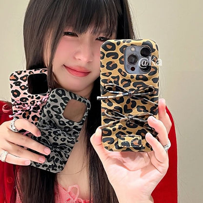 Bow Leopard Print Phone Case