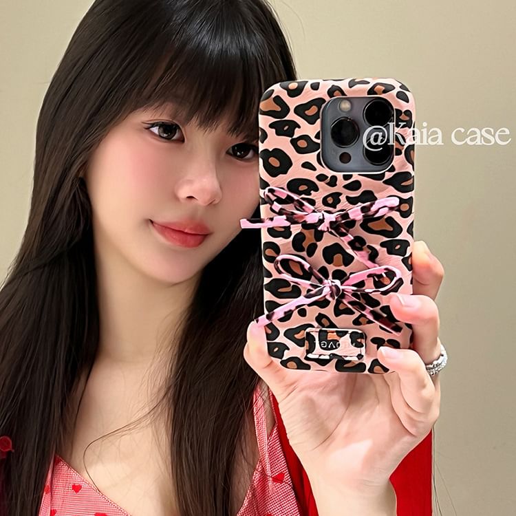 Bow Leopard Print Phone Case