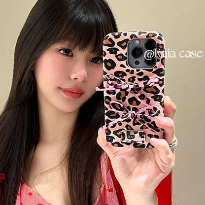Bow Leopard Print Phone Case
