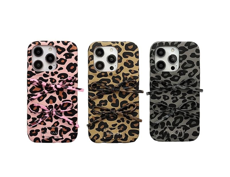 Bow Leopard Print Phone Case