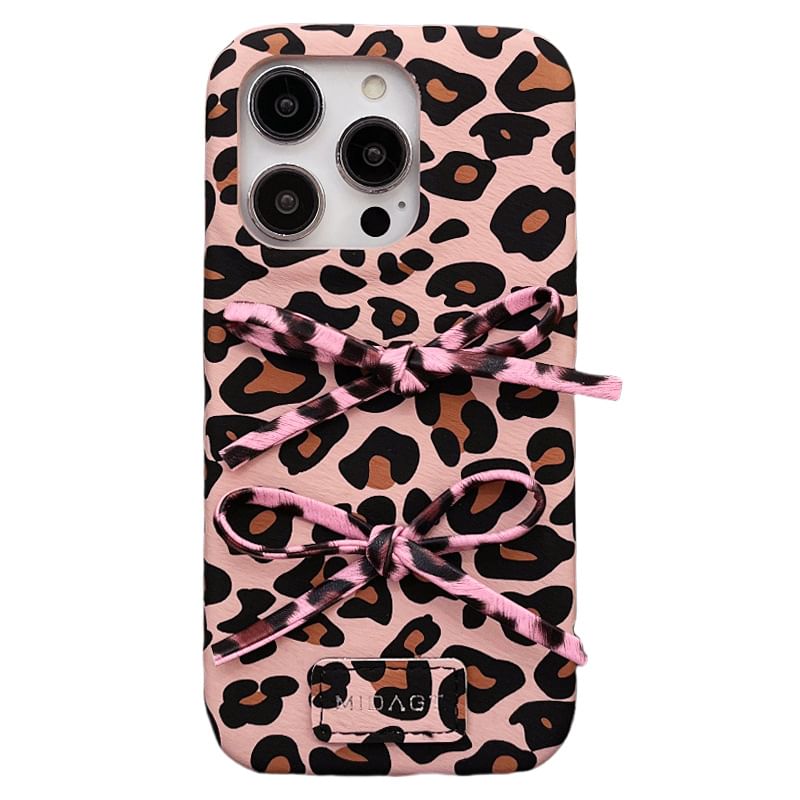 Bow Leopard Print Phone Case