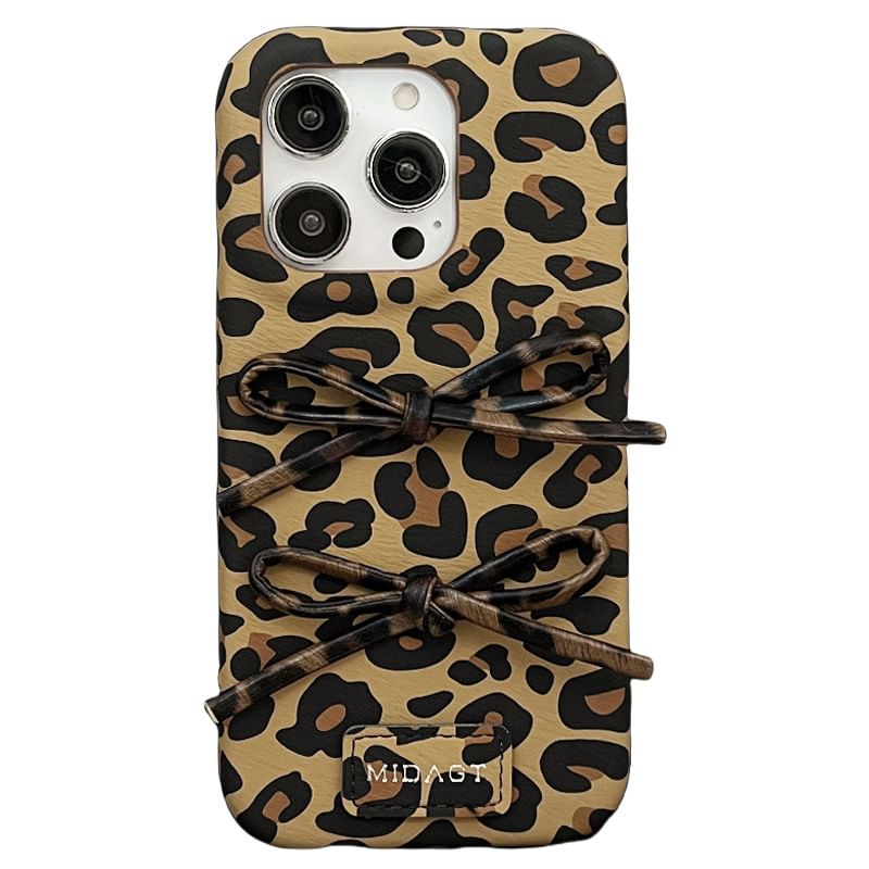 Bow Leopard Print Phone Case
