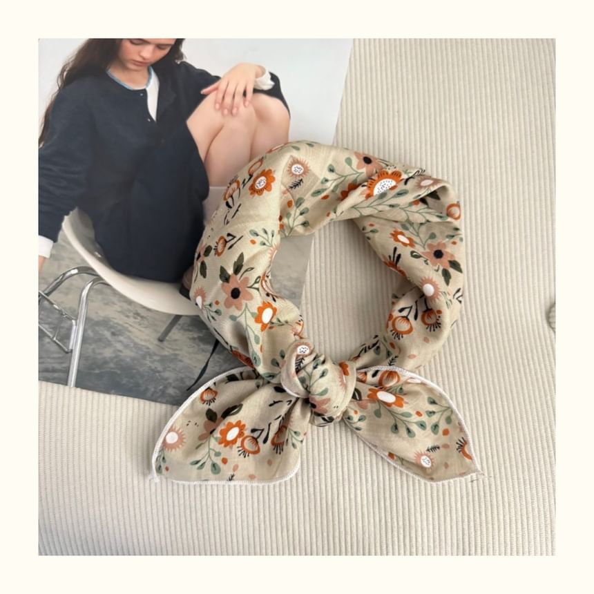 Floral Print Square Scarf