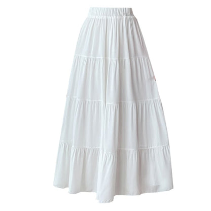 High Rise Plain Maxi A-Line Skirt