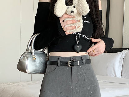 High Waist Sequin Mini A-Line Skirt