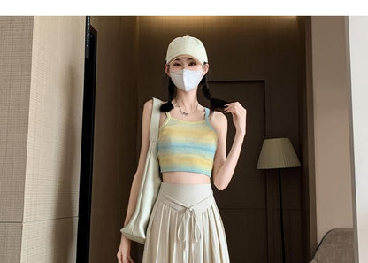 High Waist Plain Inverted Pleated Wide Leg Pants (Various Designs)