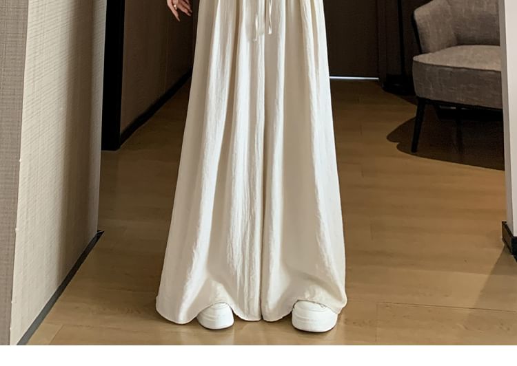 High Waist Plain Inverted Pleated Wide Leg Pants (Various Designs)