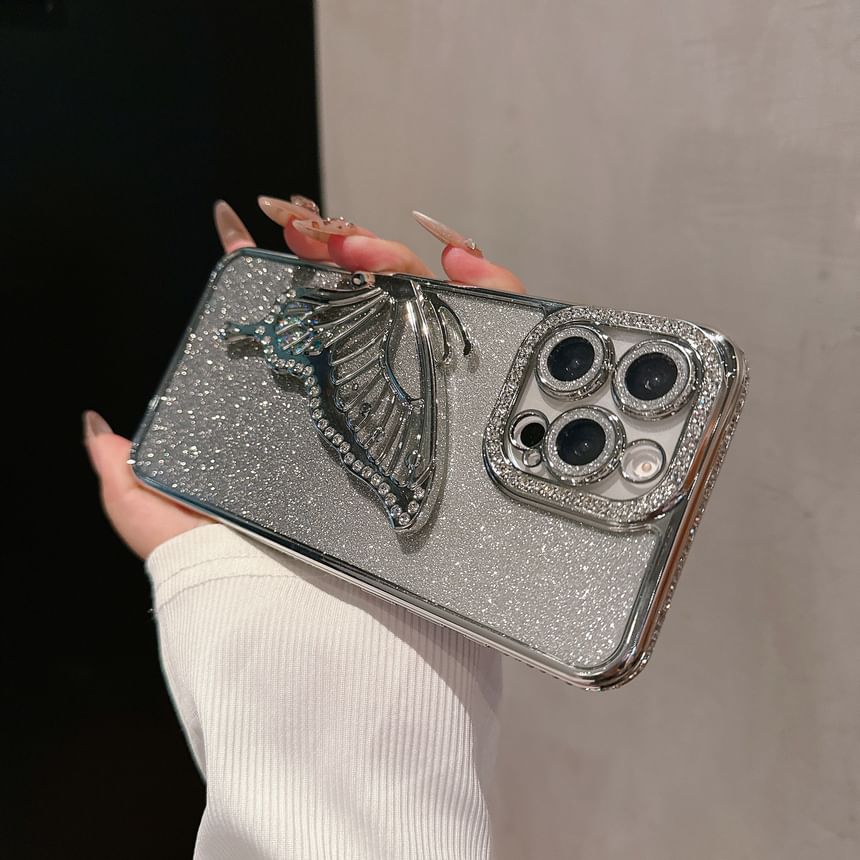 Case Stand Embellished Butterfly Phone