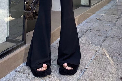 High Rise Plain Flared Pants