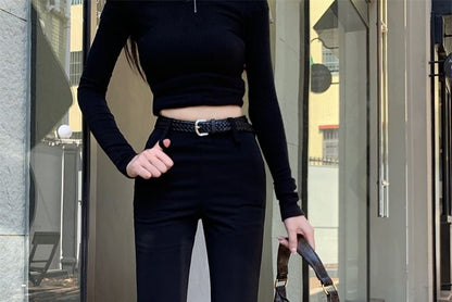 High Rise Plain Flared Pants